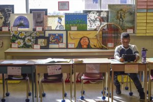 Student with art