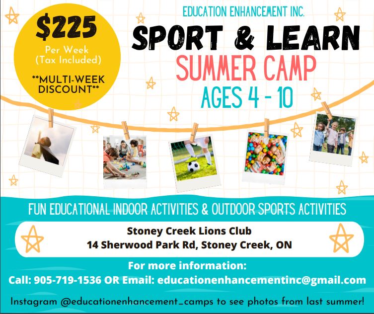 Summer Camp Flyer Allan A. Greenleaf Elementary School