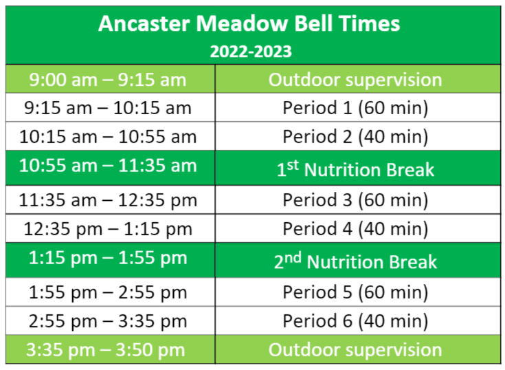Back! Ancaster Meadow Elementary School