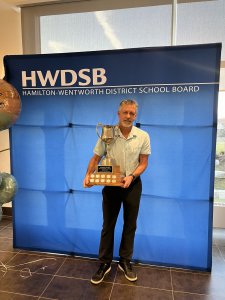 Bob Gardiner holding Trophy