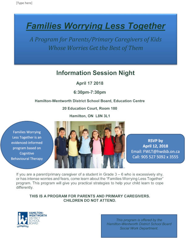 Families Worrying Less Together Balaclava Elementary School