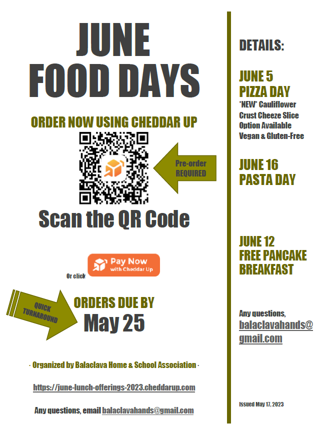 June Food Days Balaclava Elementary School