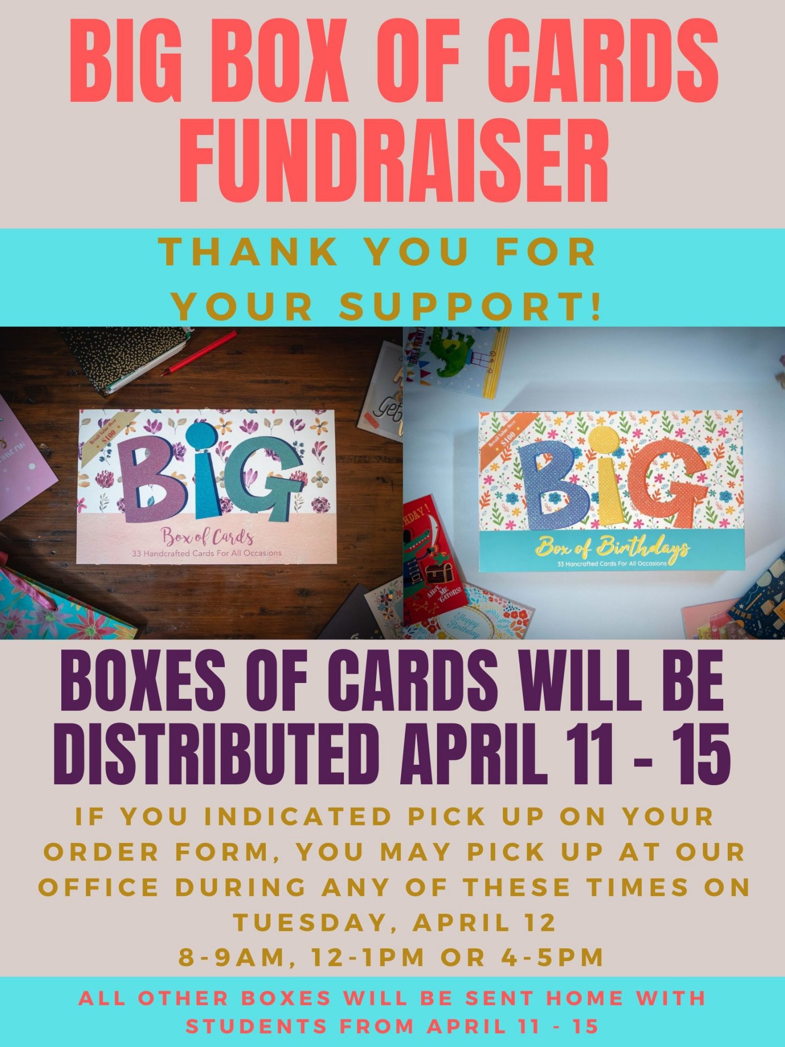 Big Box of Cards Fundraiser DistributionBellmoore Elementary School