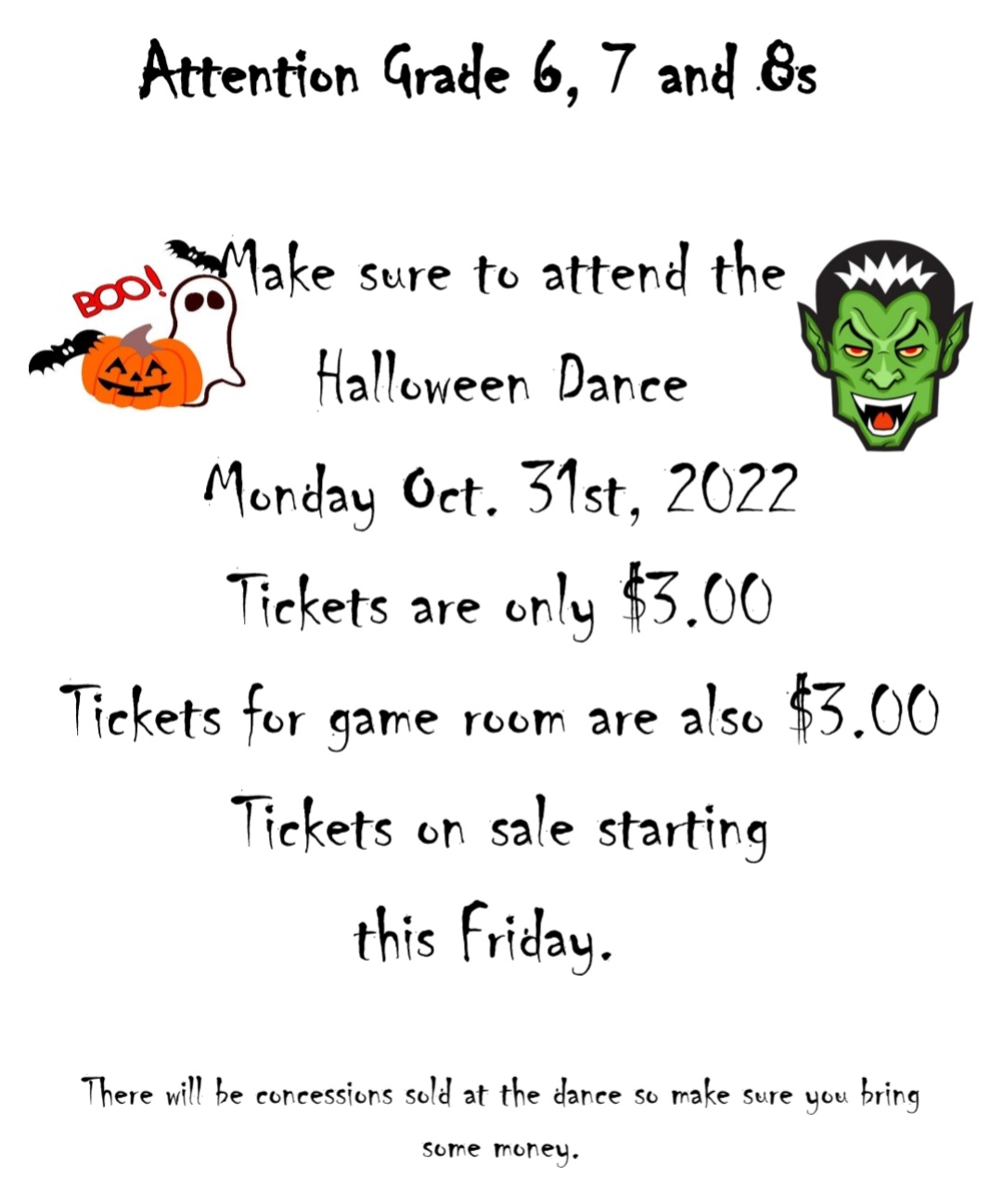 Halloween Dance information Bellmoore Elementary School