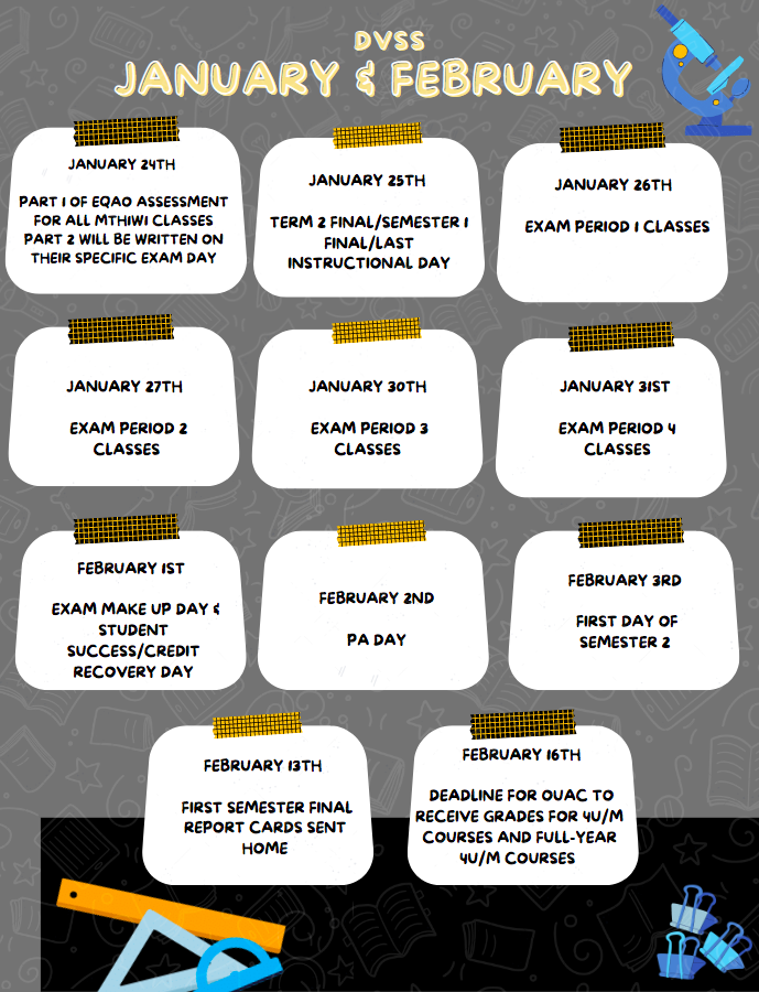 DVSS Finals & Exams Key Dates