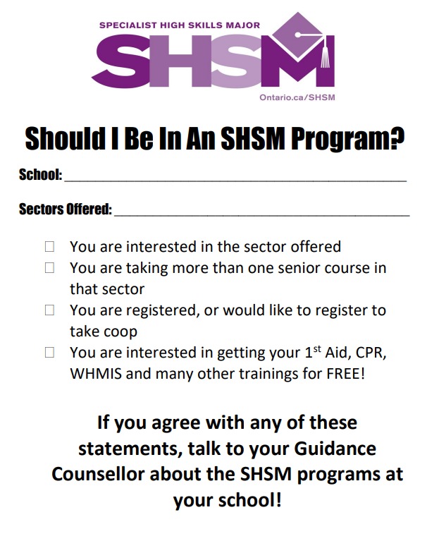 Should I Be In SHSM