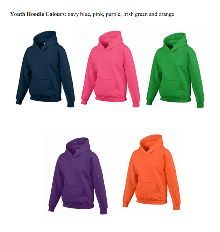 Youth Hoodie Colours