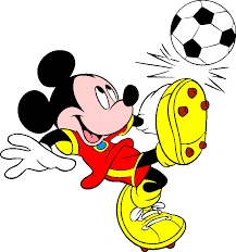 Mickey Mouse playing soccer