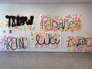 Throw, Kindness, Around, Like written on a wall