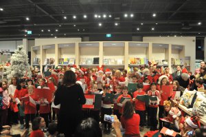 Kids at Indigo Store singing