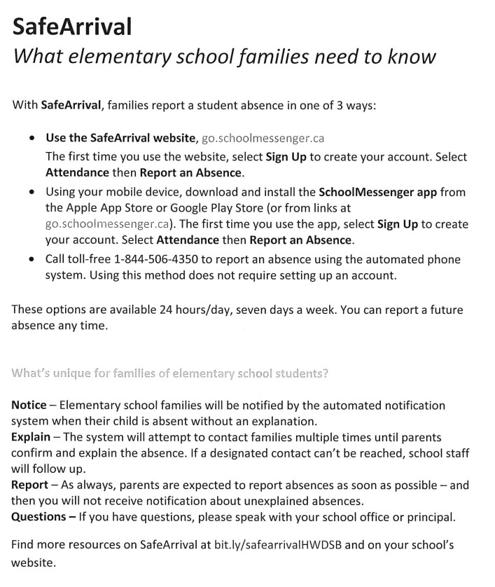 SAFE ARRIVAL Shannen Koostachin Elementary School