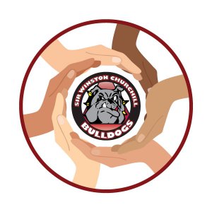 Bulldogs logo with hands on it