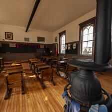 the back of the classroom, and the boiler