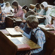 students reading