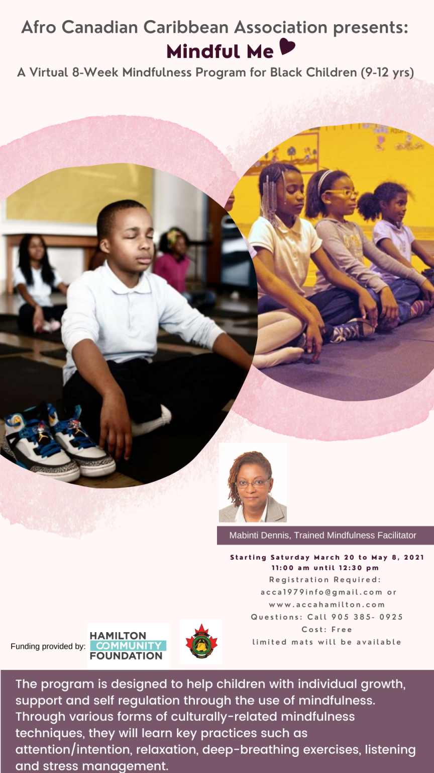 Mindfulness Classes for Black Students Flyer Spring Valley Elementary