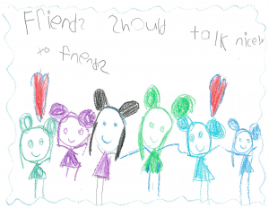 Friends should talk nice to friends.