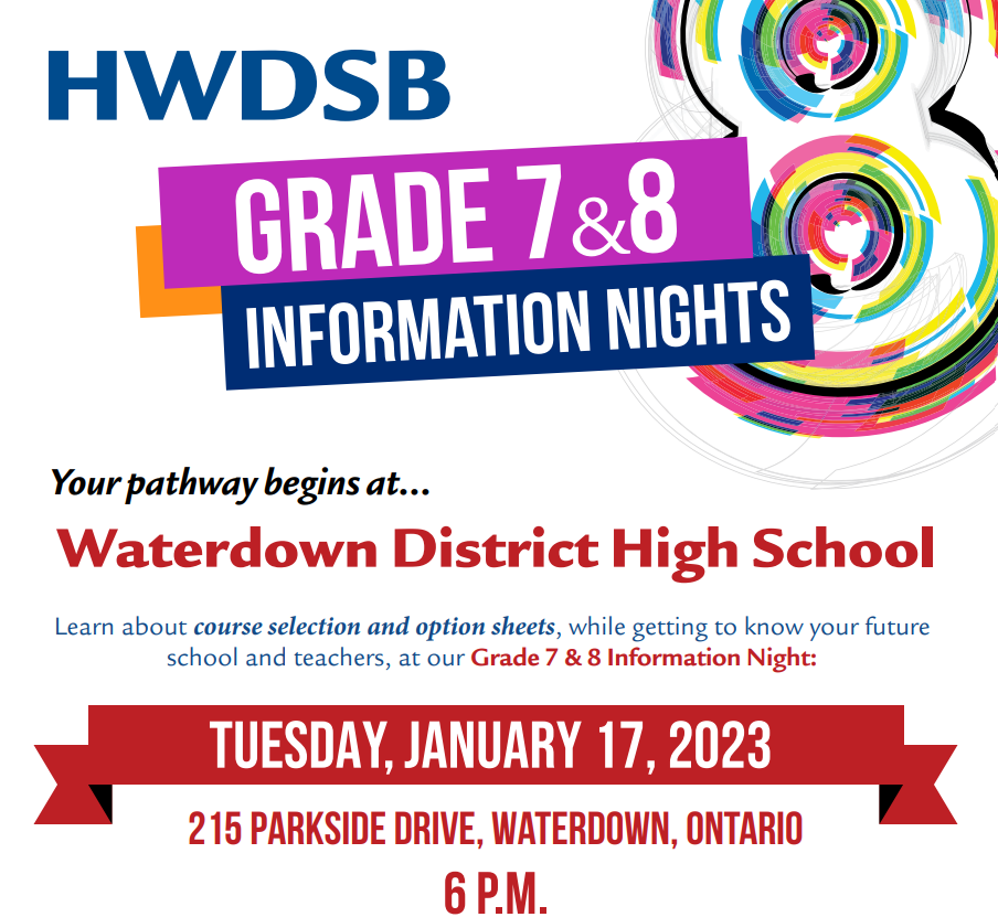 Grade 8 Information Night Flyer