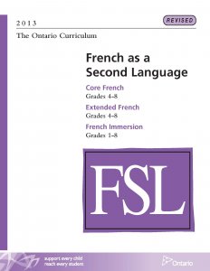 French as a Second Language Grades 1 to 8 Curriculum