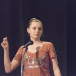 Students perform spoken word at Experiential Learning Day in the Arts.