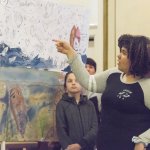 Students display art at Experiential Learning Day in the Arts.