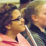 Students play music in Experiential Learning Day in the Arts.