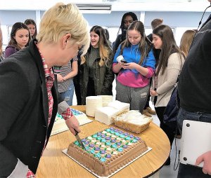 Cake cut by principal