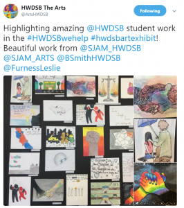 HWDSB Arts tweet