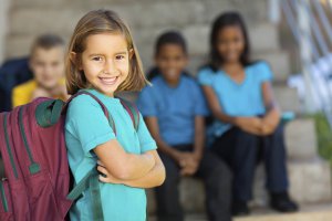 girl with backpack