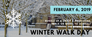 winter walk to school flyer