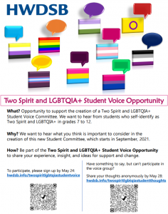 Two Spirit and LGBTQIA+ Student Voice Committee