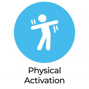 Person dancing. Words: Physical Activation