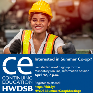 flyer for summer co-op program