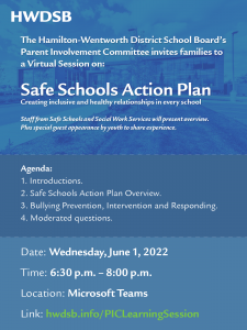 flyer for safe schools pic session