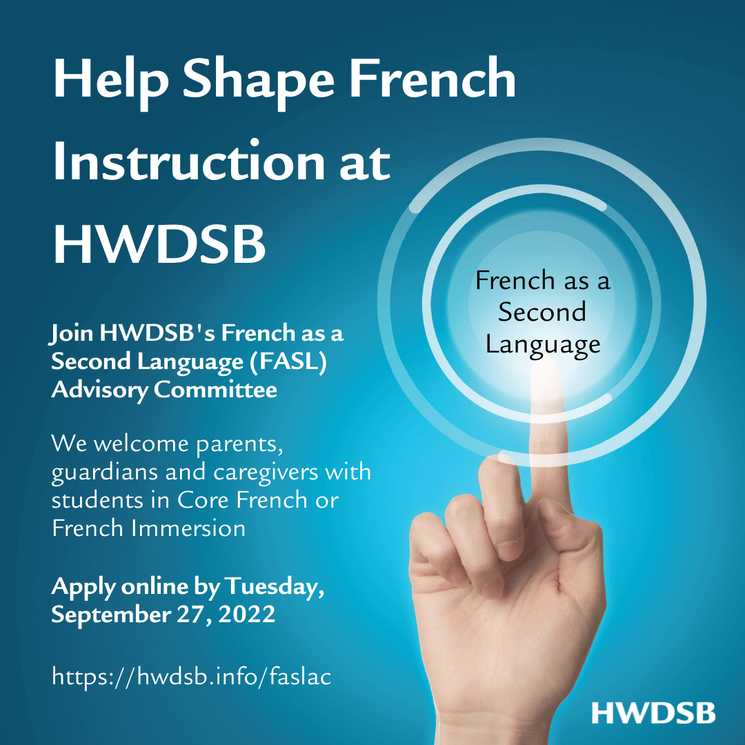 Join HWDSB’s French as a Second Language Advisory Committee Hamilton