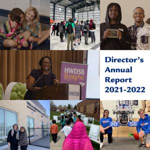 2021-22 director's annual report cover with collage of photos from the year