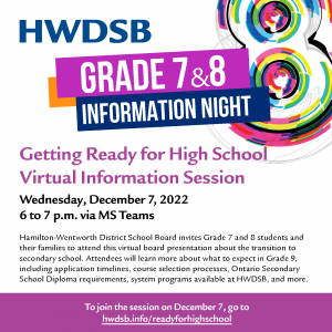 flyer for high school information night