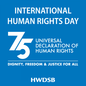 graphic to celebrate Human Rights Day 2022, 75th anniversary of the UDHR