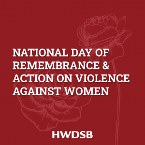 graphic for national day of remembrance and action on violence against women