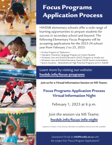 Focus Programs Application Process 2023-2024