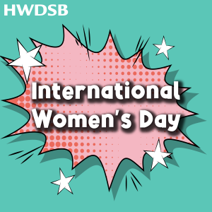 Image of stars with text: International Women's Day