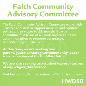 Faith Advisory Committee flyer