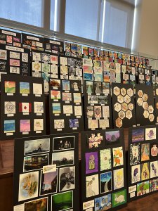 Student artwork displayed at the HWDSB Art Exhibit