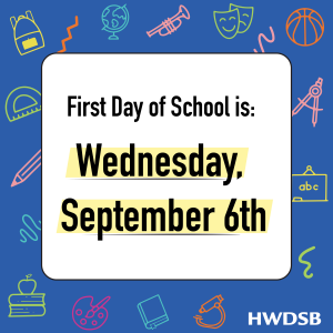 first day of school is wednesday september 6