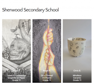 Images of artwork created by HWDSB students