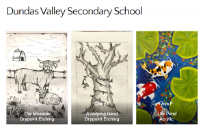 Images of artwork created by HWDSB students