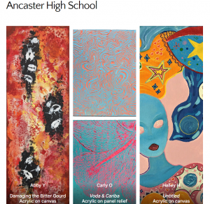 Images of artwork created by HWDSB students