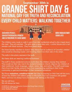 morrow, September 28, CC:ROSE (Cultivating Community: Reclaiming Our Spaces in Education) and the Indigenous Education family is hosting Every Child Matters: Walking Together. The event is taking place at Hill Park Learning Centre.
