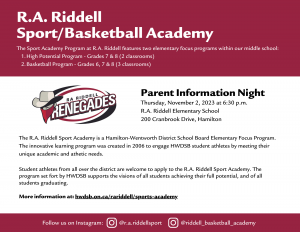 flyer for riddell info night