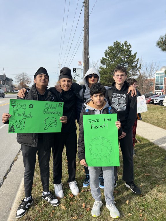 Saltfleet students holding their posters