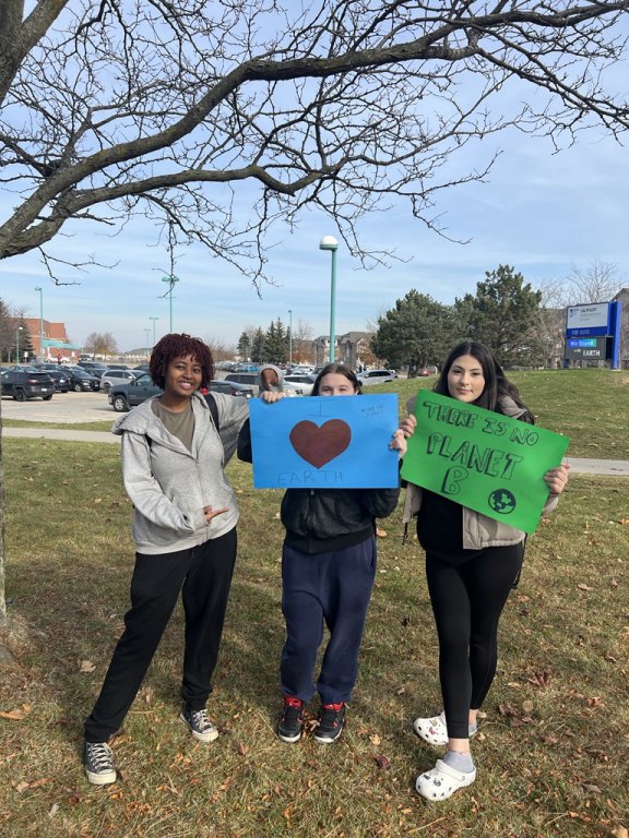 Saltfleet students with Climate Day of Action Posters